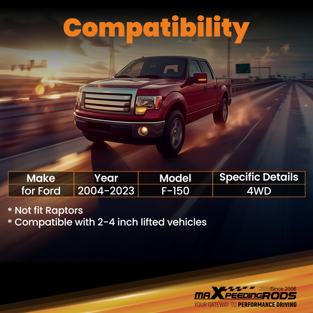 Suspension Front Upper Control Arms 2-4 Lift For 2004-2023 Ford F150 4X4 4WD