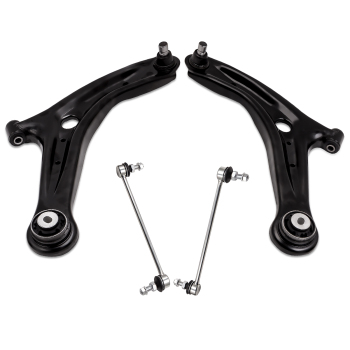 4x Front Lower Suspension Control Wishbone Arm + Links compatible for Ford Fiesta Mk7 Lh Rh
