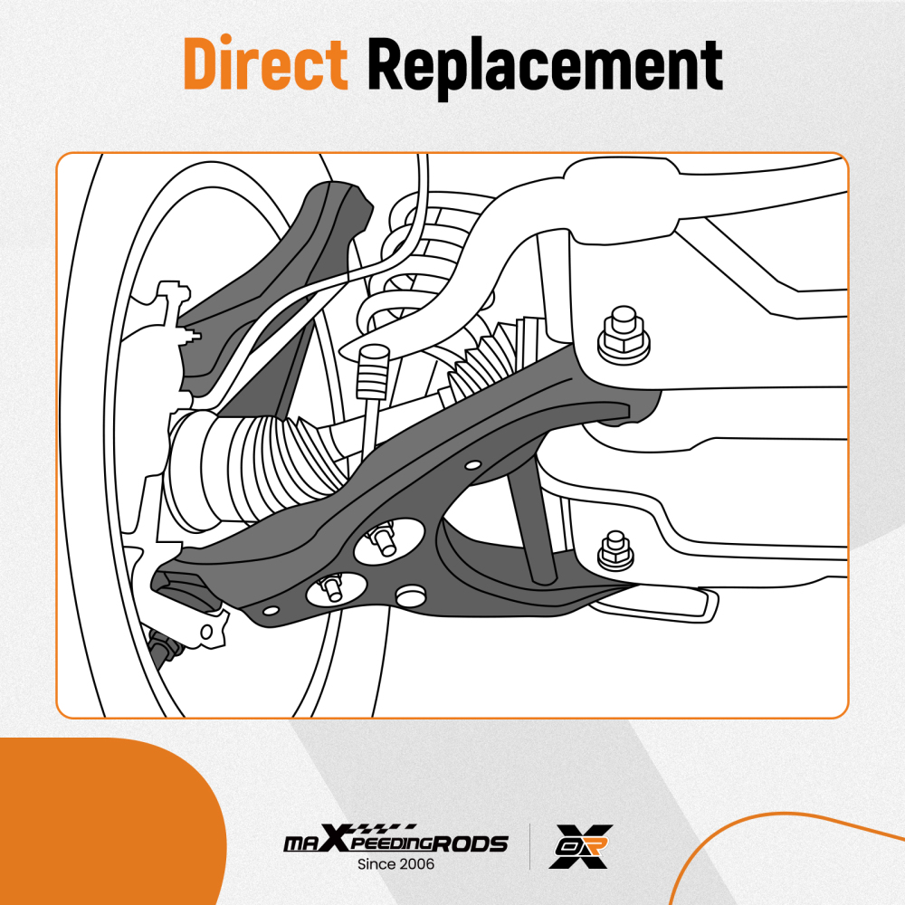 4x Front Lower Suspension Control Wishbone Arm + Links compatible for Ford Fiesta Mk7 Lh Rh