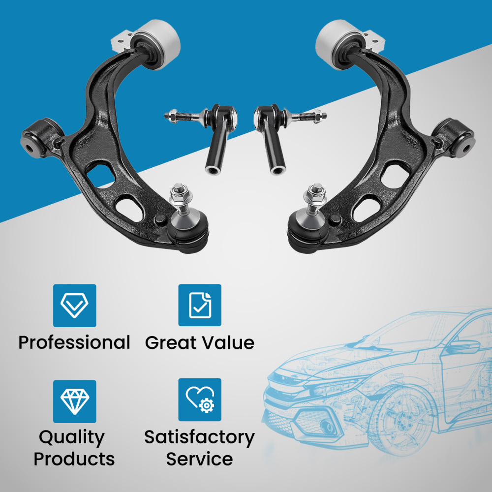 4 Pcs Suspension Front Lower Control Arm amp; Outer Tie Rod End compatible for Ford Taurus