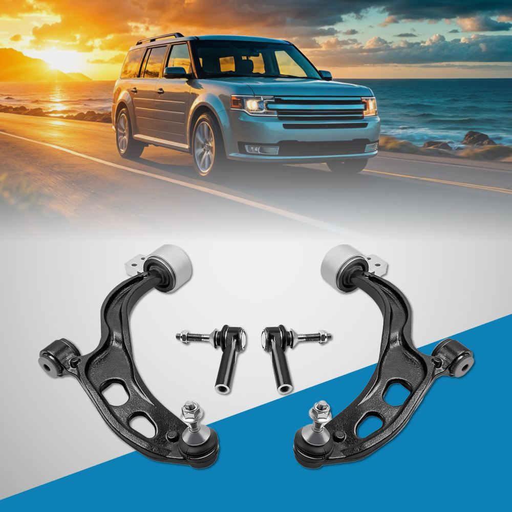 4 Pcs Suspension Front Lower Control Arm amp; Outer Tie Rod End compatible for Ford Taurus