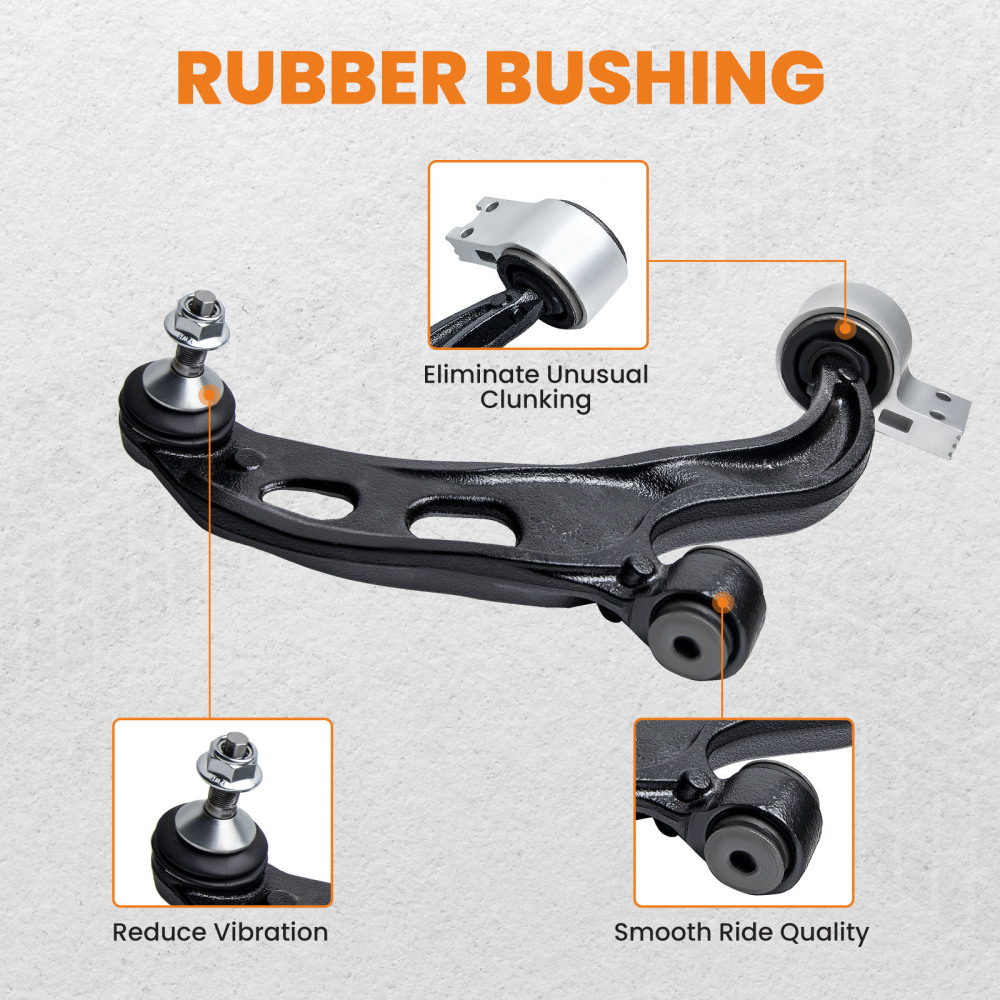 6 Pcs Front Lower Control Arm Assembly compatible for Ford Taurus 2010 - 2012 All Models