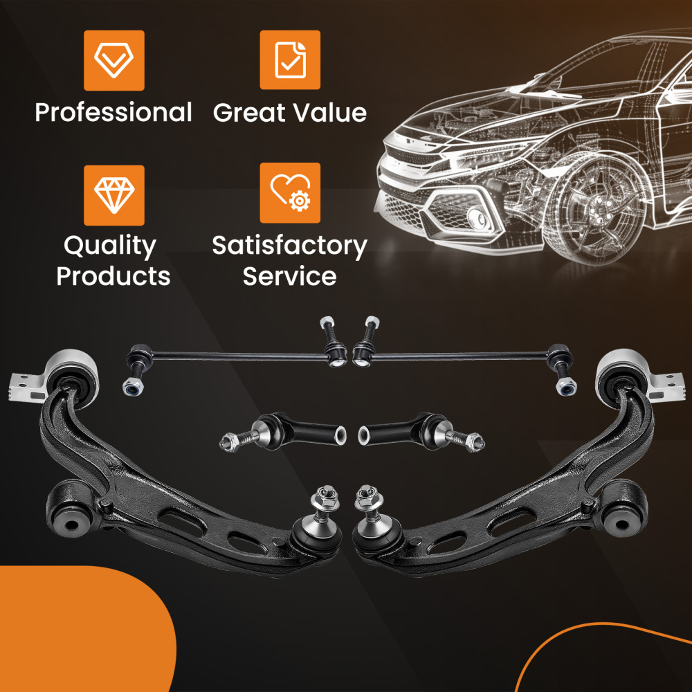 Front Lower Control Arm Tie Rods Kit compatible for Ford Flex Taurus compatible for Lincoln MKS MKT 10-12