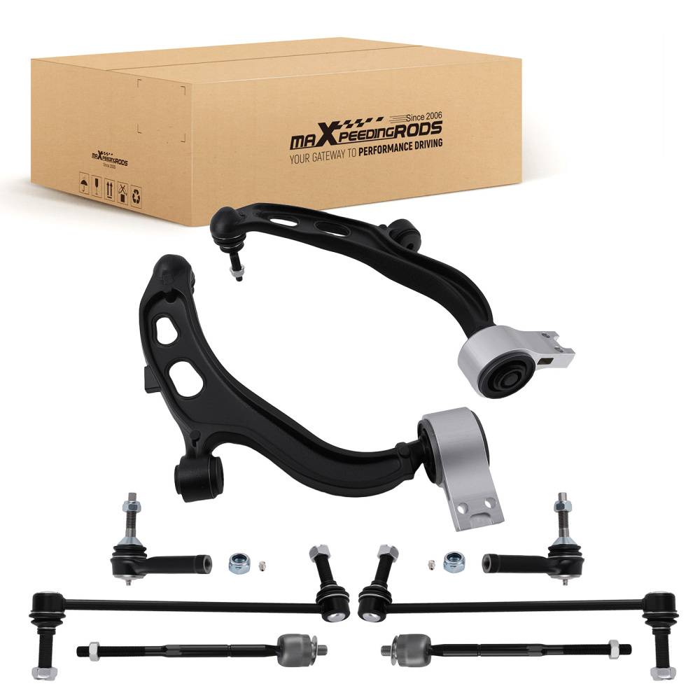 maXpeedingrods Front Lower Control Arms Sway Bars Tie Rods Compatible For Lincoln MKS MKT Ford Taurus Flex