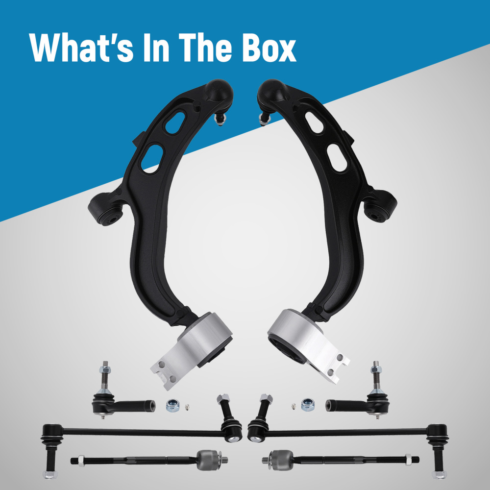 maXpeedingrods Front Lower Control Arms Sway Bars Tie Rods Compatible For Lincoln MKS MKT Ford Taurus Flex