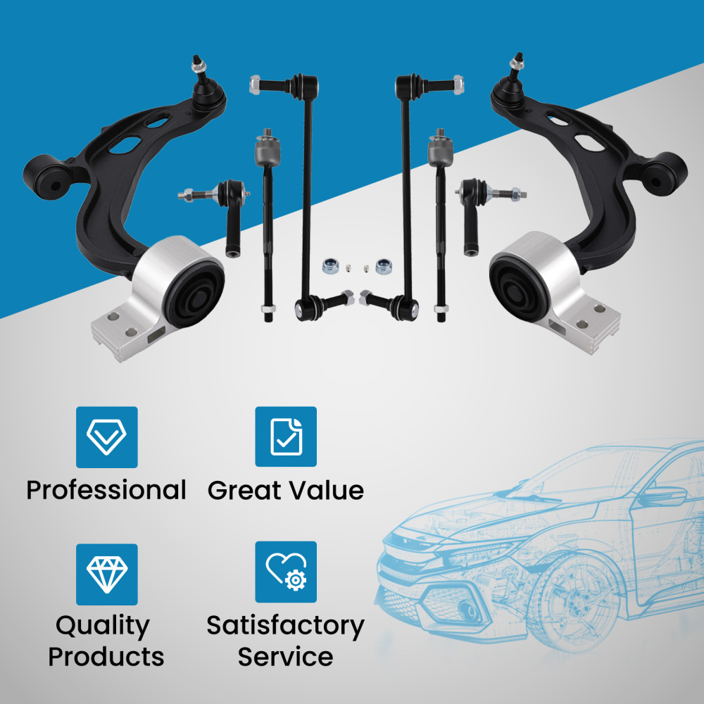 maXpeedingrods Front Lower Control Arms Sway Bars Tie Rods Compatible For Lincoln MKS MKT Ford Taurus Flex