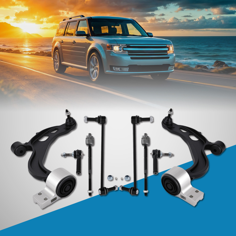 maXpeedingrods Front Lower Control Arms Sway Bars Tie Rods Compatible For Lincoln MKS MKT Ford Taurus Flex