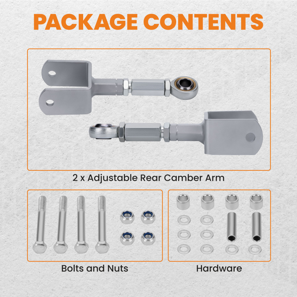 Compatible for Ford Mustang 1979-2004 Rear Upper Adjustable Control Arms with Bushing suspension arms