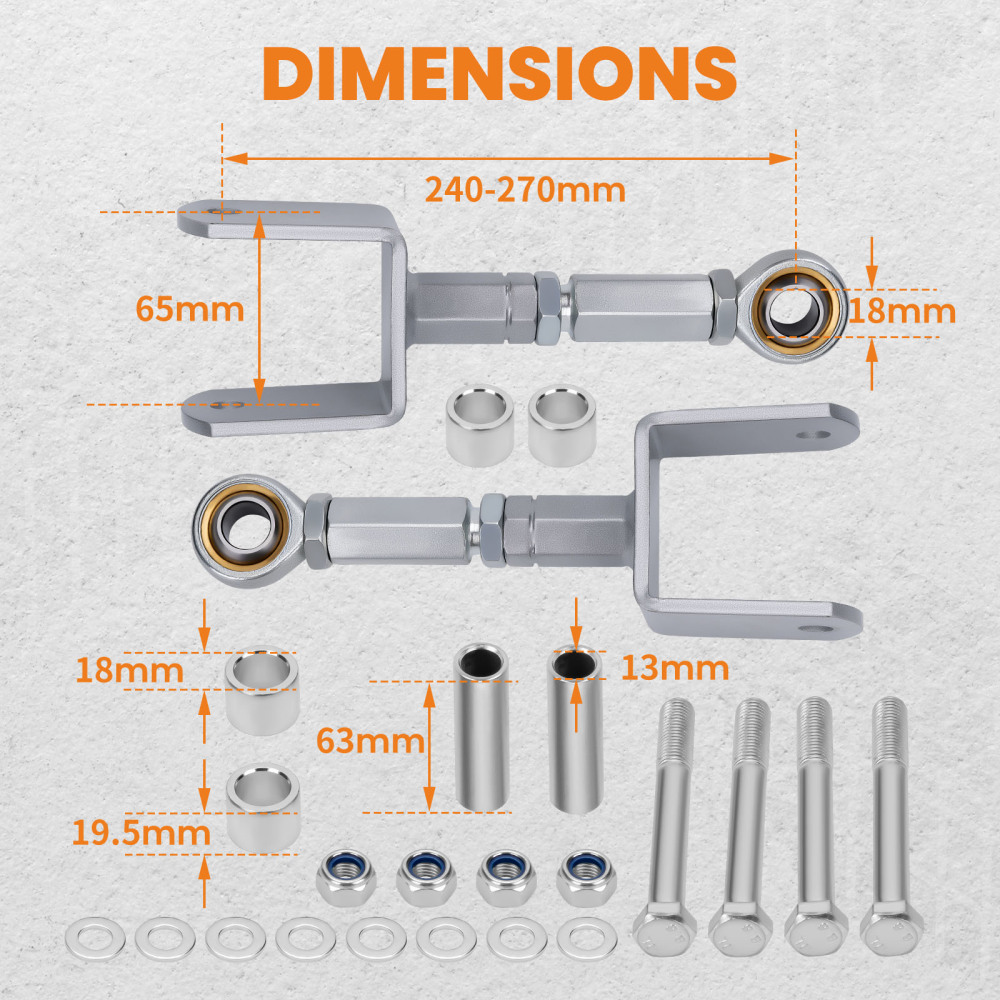 Compatible for Ford Mustang 1979-2004 Rear Upper Adjustable Control Arms with Bushing suspension arms