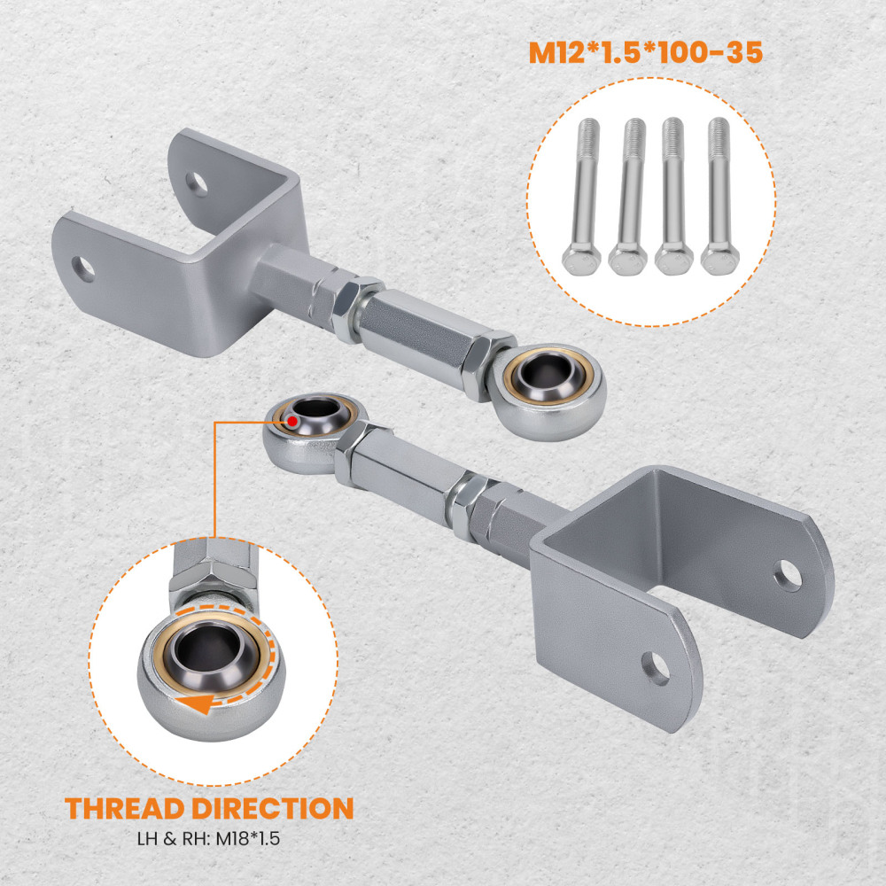 Compatible for Ford Mustang 1979-2004 Rear Upper Adjustable Control Arms with Bushing suspension arms