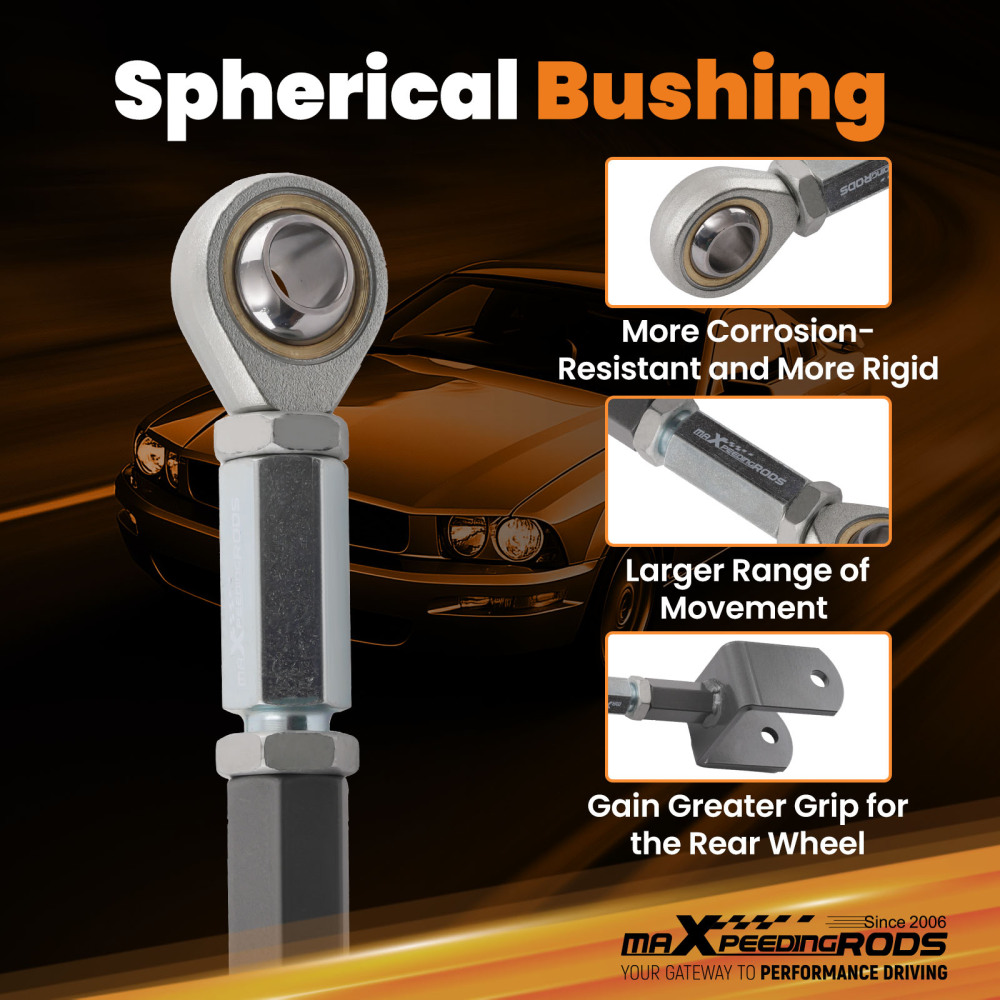 Compatible for Ford Mustang 1979-2004 Rear Upper Adjustable Control Arms with Bushing suspension arms