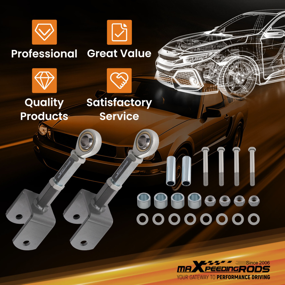 Compatible for Ford Mustang 1979-2004 Rear Upper Adjustable Control Arms with Bushing suspension arms