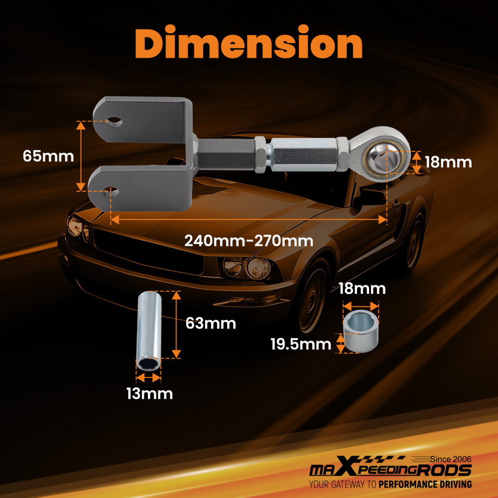 Compatible for Ford Mustang 1979-2004 Rear Upper Adjustable Control Arms with Bushing suspension arms