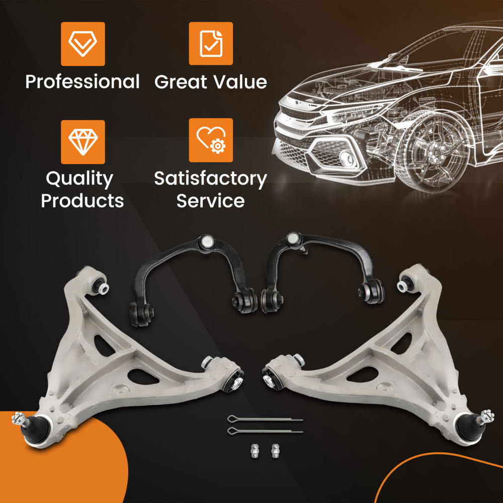 Set of 4 Front Upper Lower Control Arms w/Ball Joint For 2004-2008 compatible for Ford F-150