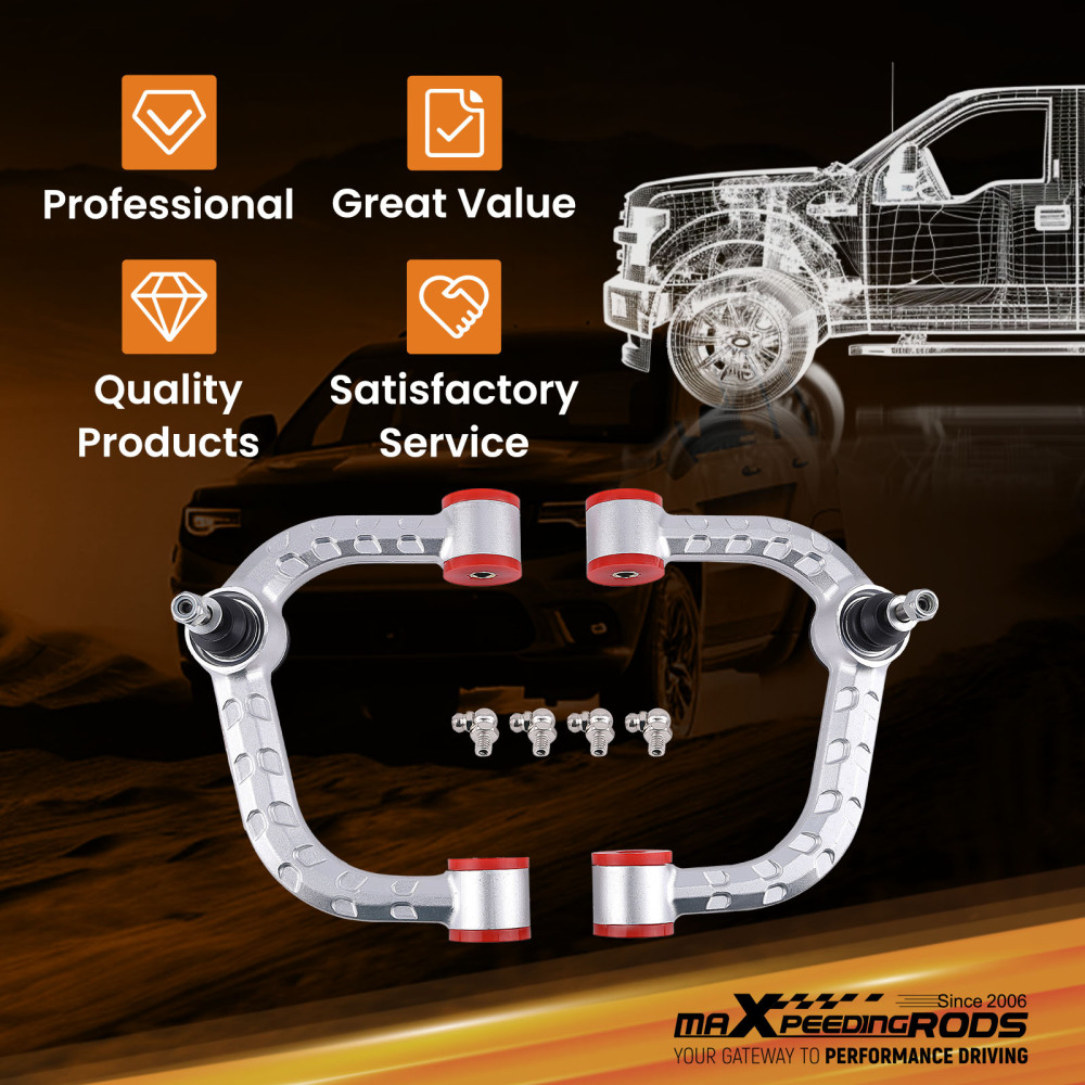 Forged Aluminum Upper Control Arms For 2004-2024 compatible for Ford F-150 w/ 2-4 Front Lift