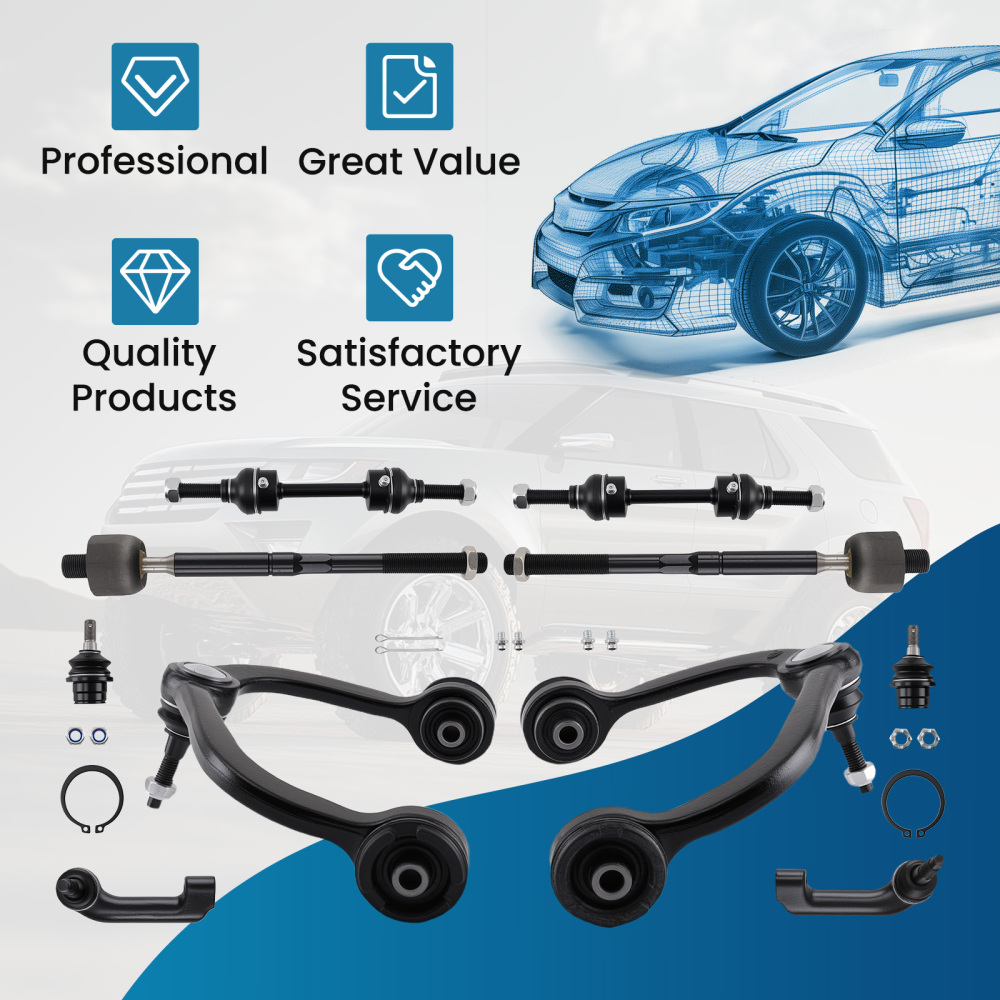 maXpeedingrods 10Pcs 4WD Front Upper Control Arm Kit Compatible for Ford F-150 2009-2014