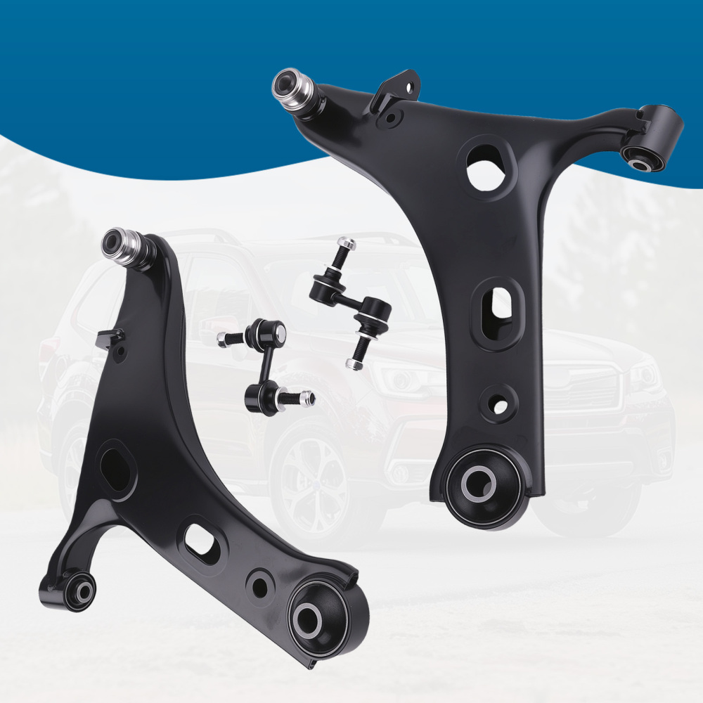4pc Front Lower Control Arms + Sway Bar Left Right for 2014-2018 compatible for Subaru Forester