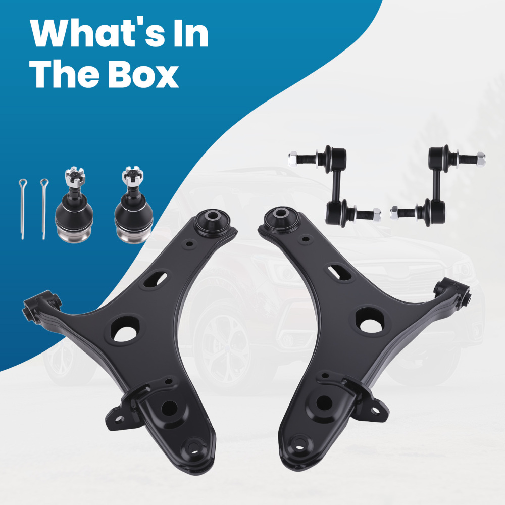 4pc Front Lower Control Arms + Sway Bar Left Right for 2014-2018 compatible for Subaru Forester