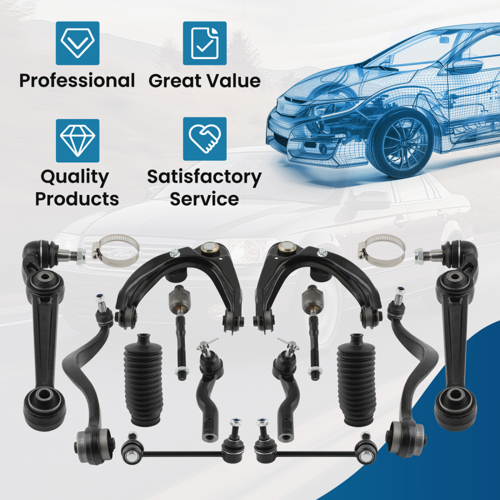 14pcs Front Upper Lower Control Arm Sway Bar compatible for Ford Fusion compatible for Lincoln 2007-2009