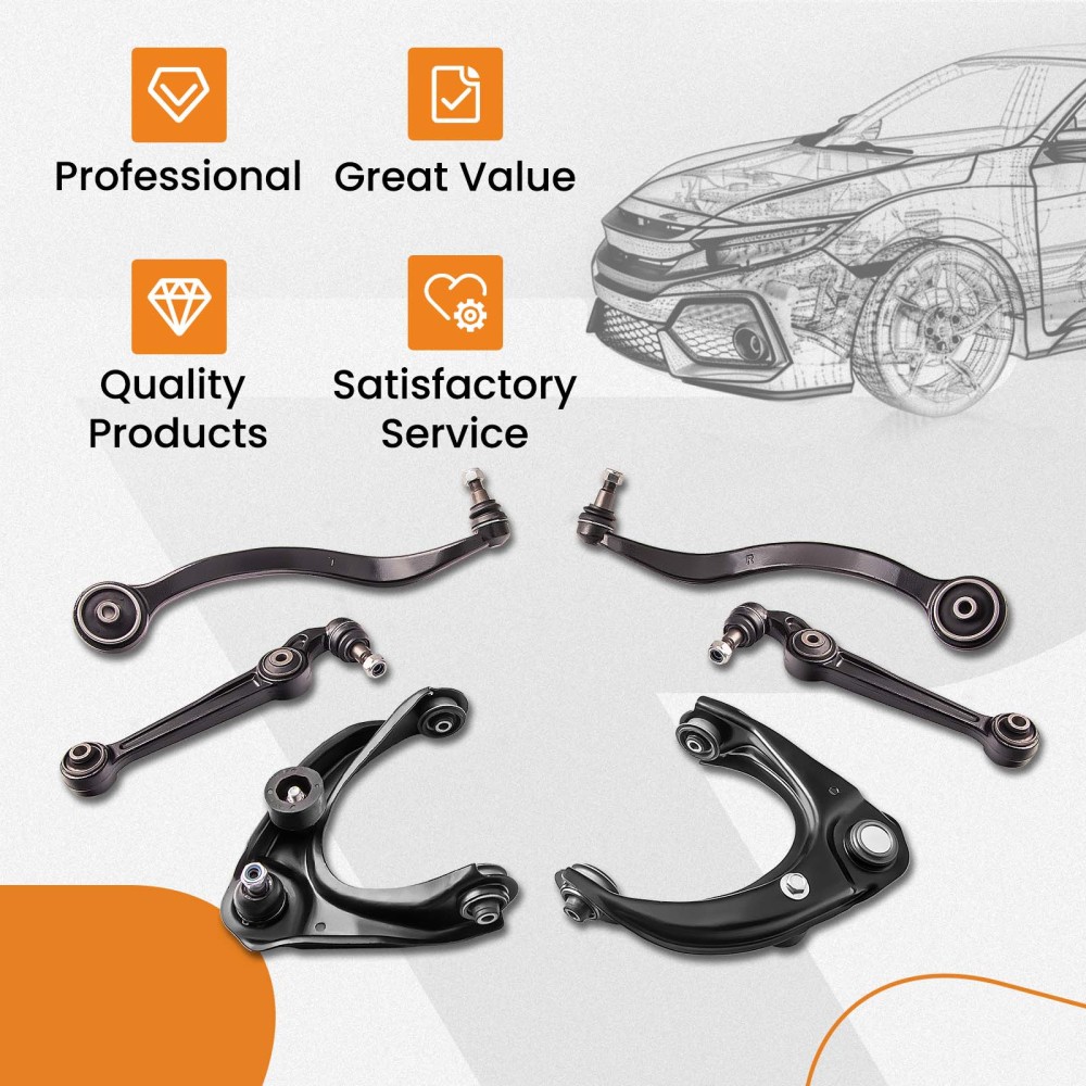 Front Upper and Lower Control Arm Forward Rearward compatible for Fusion MKZ Milan 2007-2012