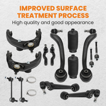 Front Upper Lower Control Arm Tierod Sway Bar compatible for Ford Fusion Milan MKZ 2010-12
