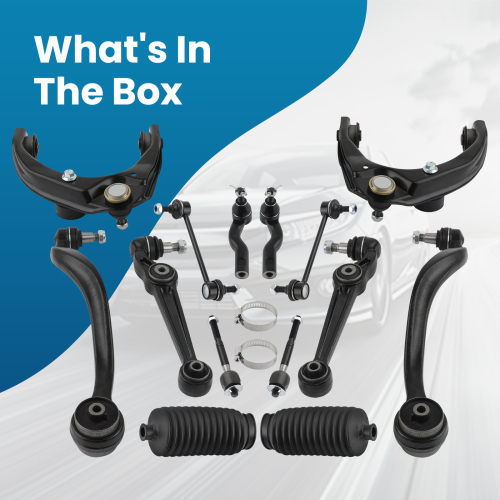 Front Upper Lower Control Arm Tierod Sway Bar compatible for Ford Fusion Milan MKZ 2010-12