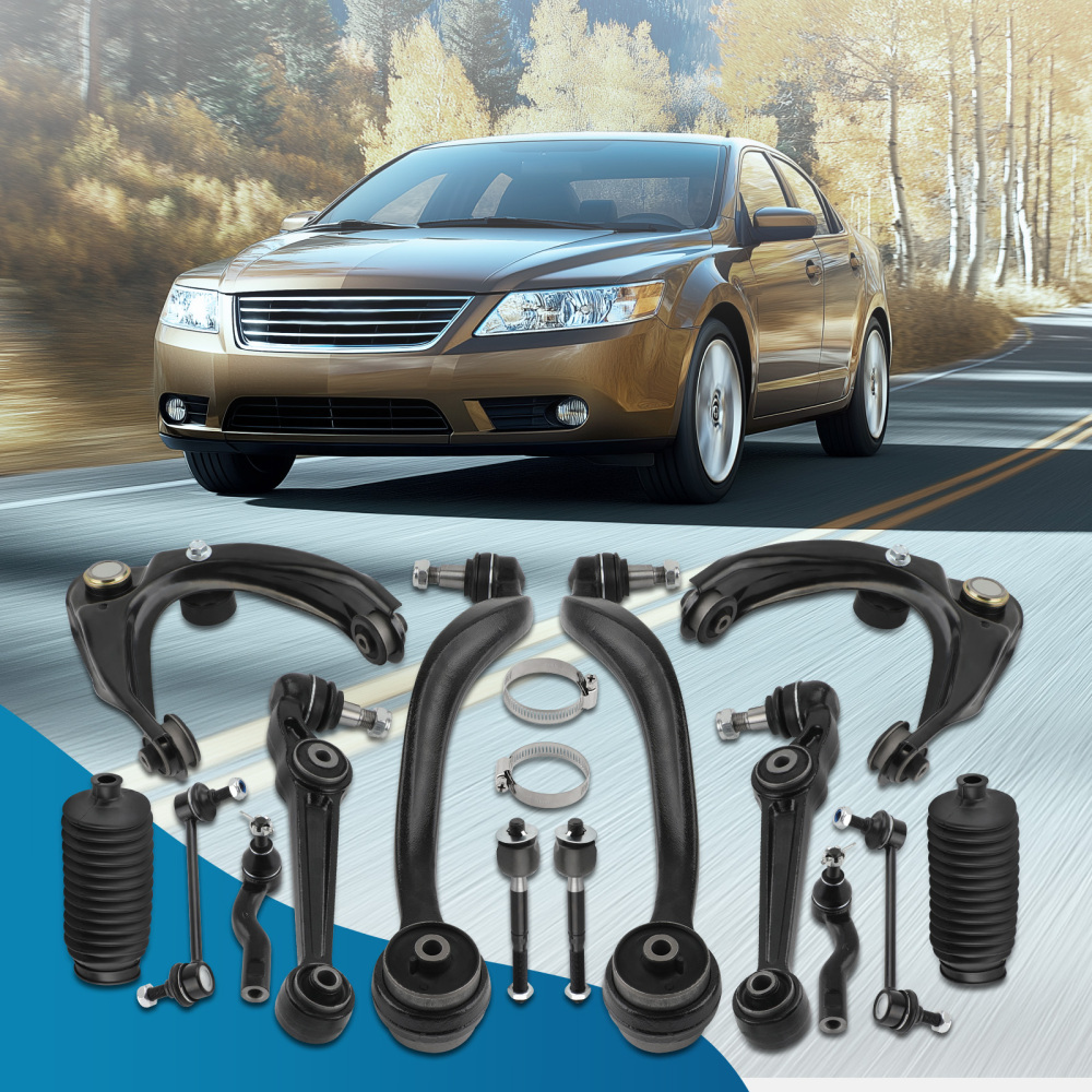 Front Upper Lower Control Arm Tierod Sway Bar compatible for Ford Fusion Milan MKZ 2010-12