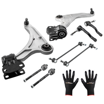 8x Front Lower Control Arms Ball Joint Tierods compatible for Ford Fusion compatible for Lincoln MKZ 13-17