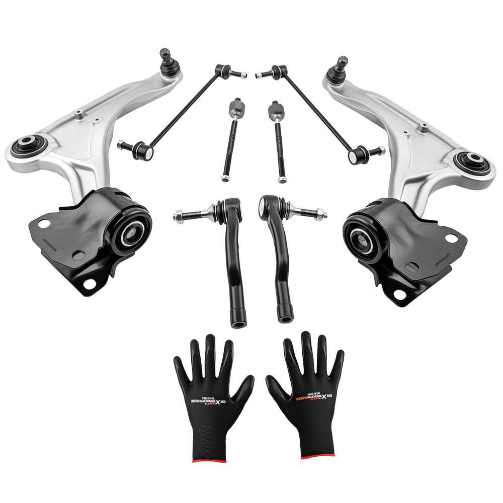 8x Front Lower Control Arms Ball Joint Tierods compatible for Ford Fusion compatible for Lincoln MKZ 13-17