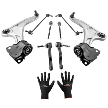 8x Front Lower Control Arms Ball Joint Tierods compatible for Ford Fusion compatible for Lincoln MKZ 13-17