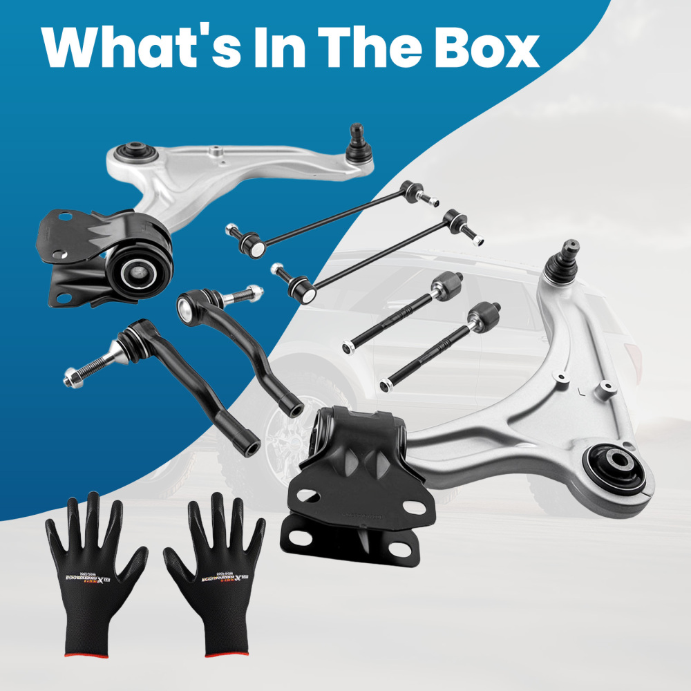 8x Front Lower Control Arms Ball Joint Tierods compatible for Ford Fusion compatible for Lincoln MKZ 13-17