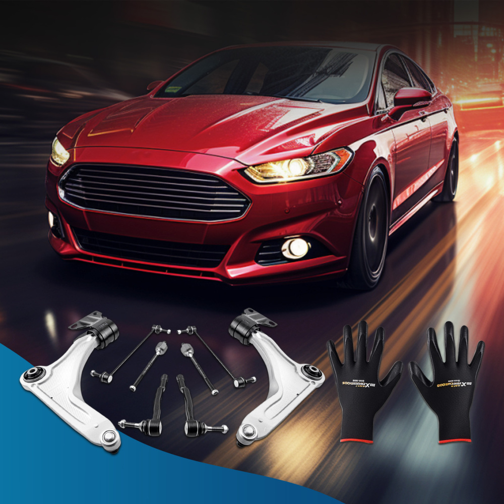 8x Front Lower Control Arms Ball Joint Tierods compatible for Ford Fusion compatible for Lincoln MKZ 13-17