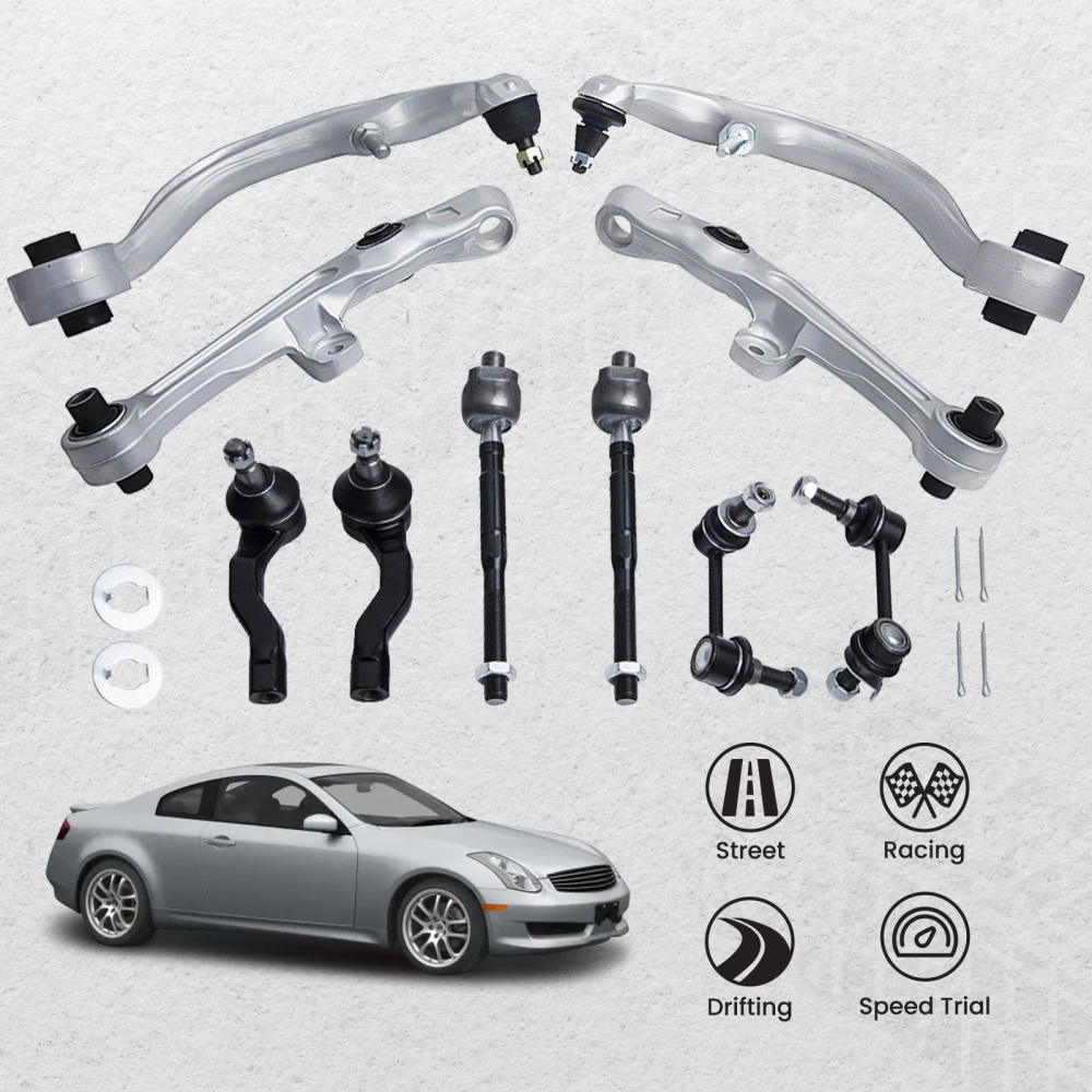 10 Pcs Front Suspension and Steering Kit compatible for Infiniti G35 Coupe 2-Door RWD 03-07