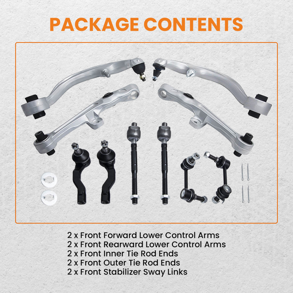 10 Pcs Front Suspension and Steering Kit compatible for Infiniti G35 Coupe 2-Door RWD 03-07