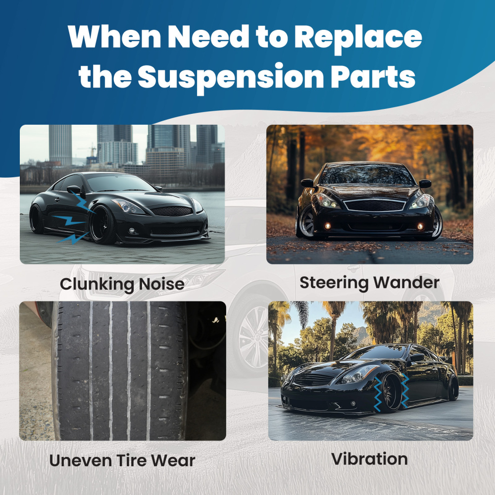 8 Pcs Front Upper & Lower Control Arm compatible for Infiniti G35 2003 - 2006 RWD