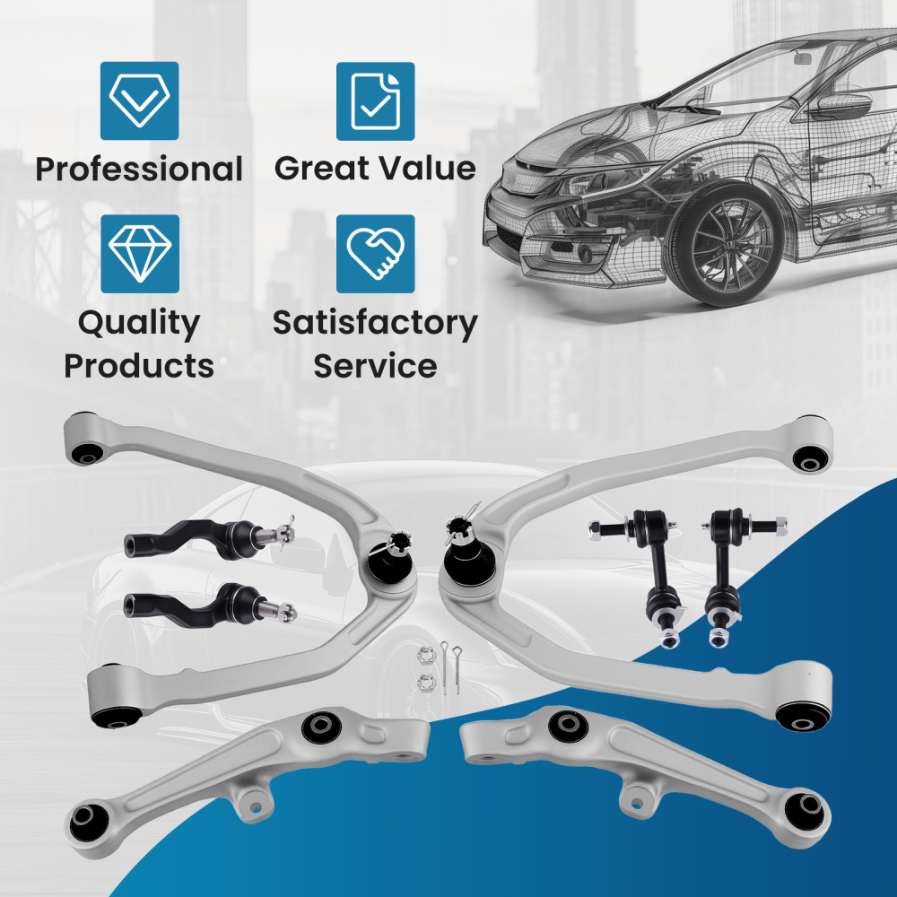 8 Pcs Front Upper & Lower Control Arm compatible for Infiniti G35 2003 - 2006 RWD