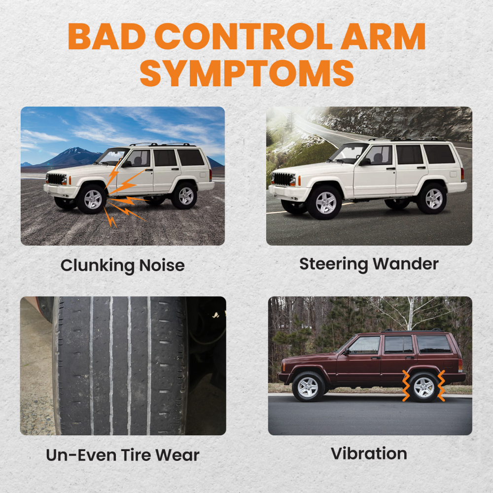 ABC front Upper and Lower Control Arm Assembly compatible for Jeep Grand Cherokee 1993 - 1998 suspension arms