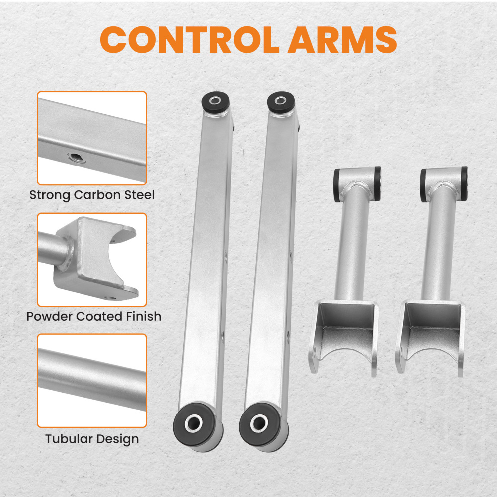 4x Left Right Rear LowerUpper Control Arm compatible for Chevrolet Caprice 1978 - 1996