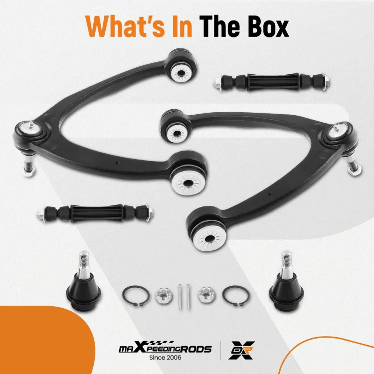 Front Upper Lower Control Arm Suspension Kit For Chevy Silverado Suburban GMC Sierra