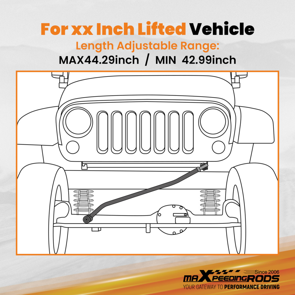 ADJUSTABLE DRAG LINK + 2X REAR UPPER CONTROL ARMSFOR compatible for NISSAN Y61 GU compatible for PATROL 4WD