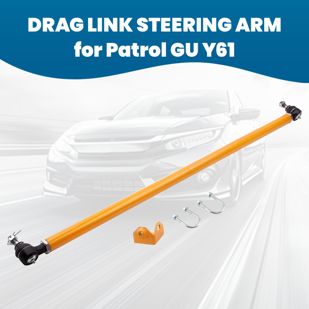 ADJUSTABLE DRAG LINK + 2X REAR UPPER CONTROL ARMSFOR compatible for NISSAN Y61 GU compatible for PATROL 4WD