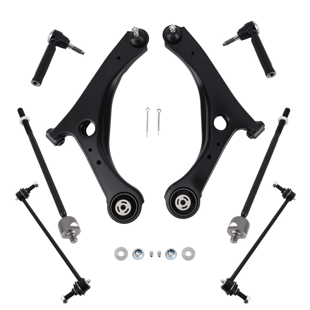 Front Lower Control Arms + Tie Rods + Sway Bar Links For 2008-2018 Grand Caravan