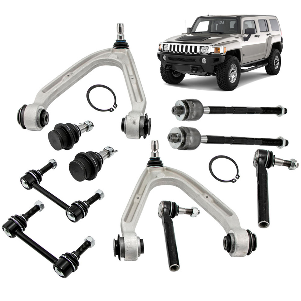 10x Front Upper Control Arm Ball Joint Tie Rods Sway Bar compatible for Hummer H3 2006-2010