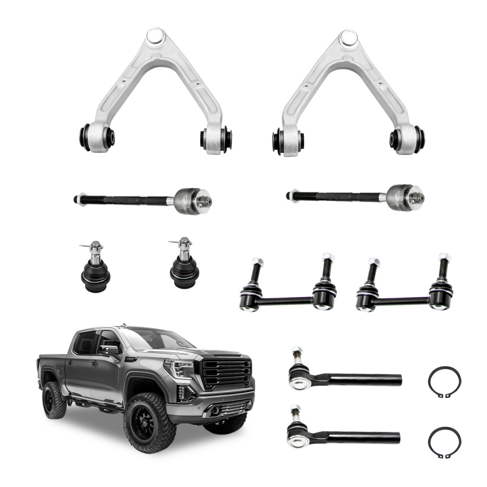 10x Front Upper Control Arms Tie Rod Sway Bar Link Kit compatible for Hummer H3 2006-2010