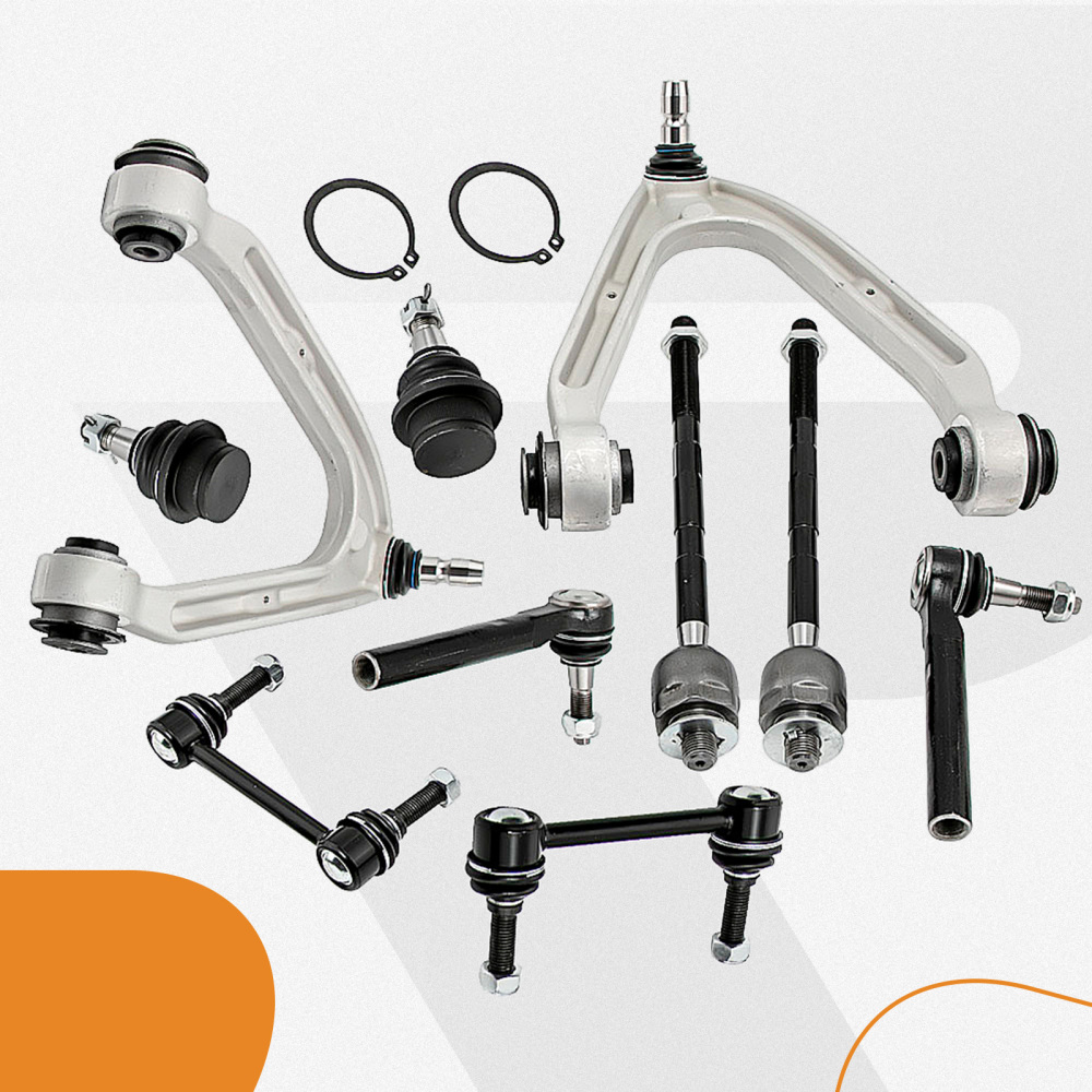 10x Front Upper Control Arms Tie Rod Sway Bar Link Kit compatible for Hummer H3 2006-2010