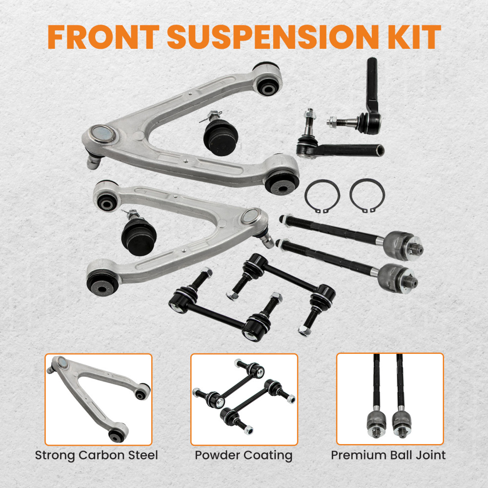 10x Front Upper Control Arms Tie Rod Sway Bar Link Kit compatible for Hummer H3 2006-2010