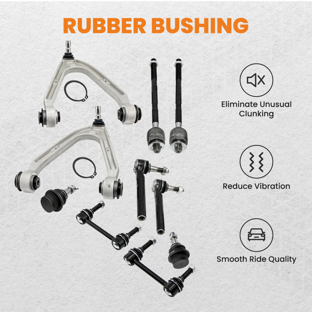 10x Front Upper Control Arms Tie Rod Sway Bar Link Kit compatible for Hummer H3 2006-2010