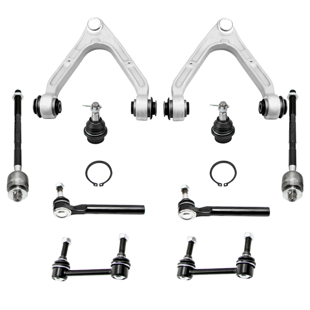 10x Front Upper Control Arms Tie Rod Sway Bar Link Kit compatible for Hummer H3 2006-2010