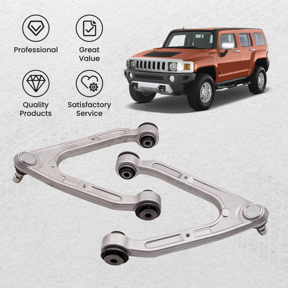 2 Pcs Silver Front Upper Control Arms compatible for Hummer H3 2006-2009 RK621675 suspension arms