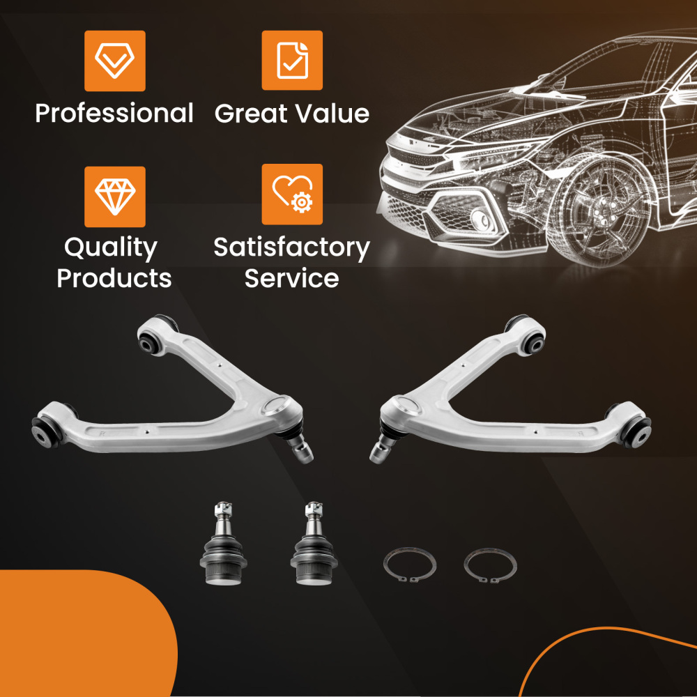 Control Arm Ball Joint Front Upper Lower Lh Rh Set Of 4 compatible pour Hummer H3 H3t